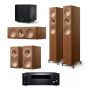 Домашний кинотеатр 5.1 KEF R5 Walnut + AV-ресивер Onkyo TX-RZ50 B M2